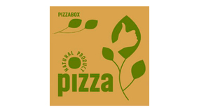 Pizzaske 32 x 32 x 3 cm - Brun m/ logo