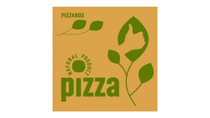 Pizzaæske 32 x 32 x 3 cm - Brun m/ logo Natural