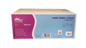 Håndklædeark Pristine Extra Soft Z-fold, 2-lag, 24 x 24 x 8 cm.