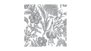 Floral Illustration Silver