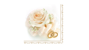 Wedding Rings & White Rose